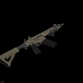 Tan Tactical Rifle With Modern Rail System Magazine And Muzzle Device Design 3d model