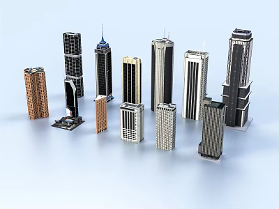 Modern Commercial Complex Architectural Design With High Rise Buildings And Tower Structures 3d model