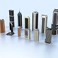 Modern Commercial Complex Architectural Design With High Rise Buildings And Tower Structures 3d model