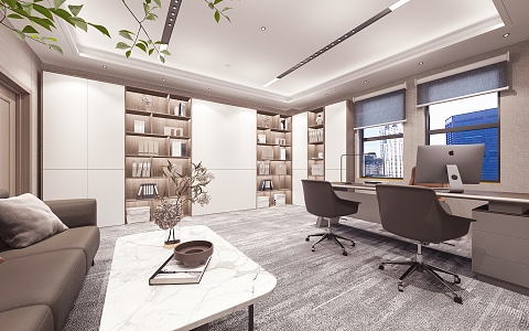 Modern Office Manager Room 3d model