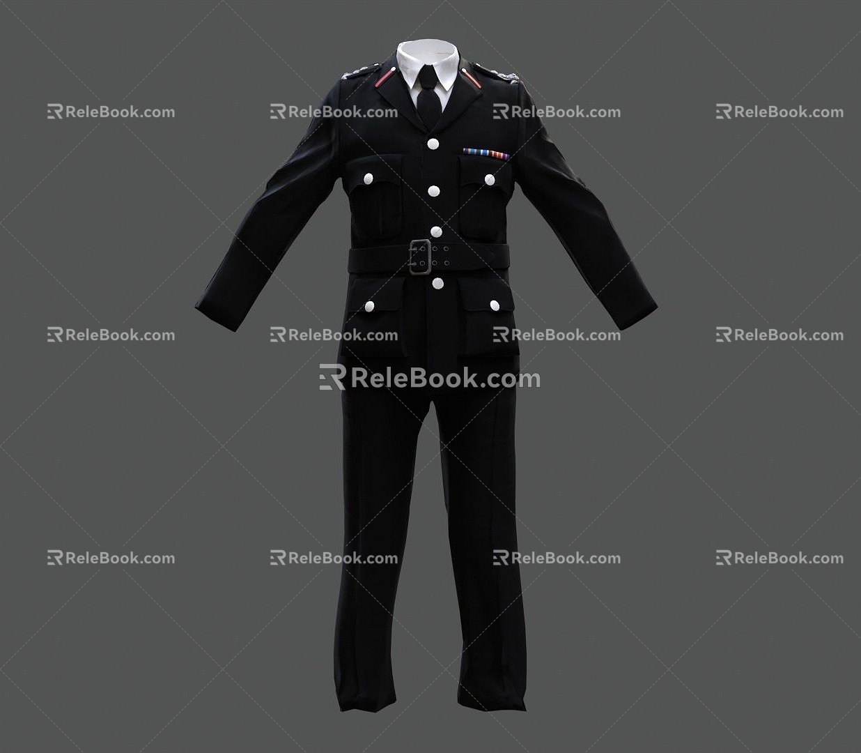 Fire Brigade Uniform Clothing Uniform Police Uniform Fire Fighting Uniform Team Clothing Fire Brigade Clothing Pants Tie 3d model