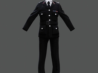 Fire Brigade Uniform Clothing Uniform Police Uniform Fire Fighting Uniform Team Clothing Fire Brigade Clothing Pants Tie 3d model