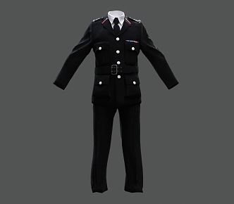 Fire Brigade Uniform Clothing Uniform Police Uniform Fire Fighting Uniform Team Clothing Fire Brigade Clothing Pants Tie 3d model