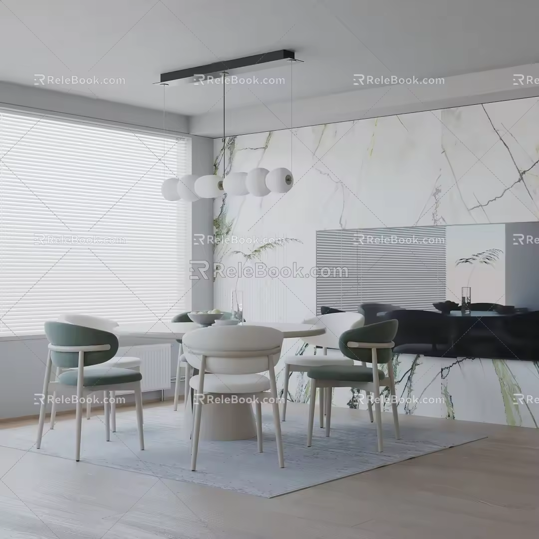 Modern table combination 3d model