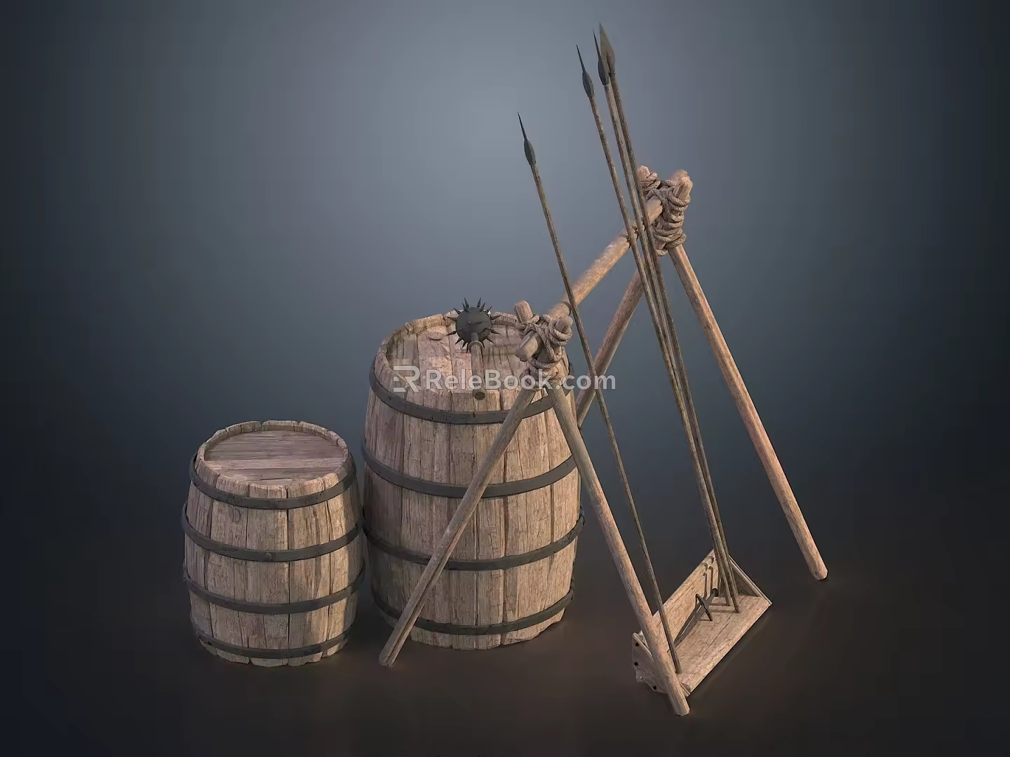 weapon arsenal weapon rack lance sword meteor hammer shield iron sword cold weapon arsenal 3d model