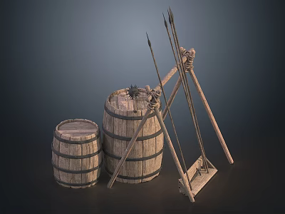 weapon arsenal weapon rack lance sword meteor hammer shield iron sword cold weapon arsenal 3d model
