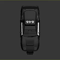 Modern Black Police Car With Flashing Lights Rear Spoiler And POLICE Logo Design