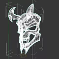 White Skull Themed Hat With Horns And 3D Rendered Design For Unique Style