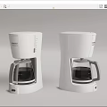 Two White Modern Coffee Makers As Essential Kitchen Appliances For Home Use 3d model