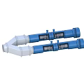 Industrial Pipeline Equipment System With Blue And White Mechanical Components