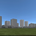 Aerial Planning of Modern Urban Area With High Rise Buildings Green Spaces and River