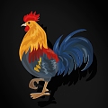 Carto Chicken Silhouette Decoration 3d model