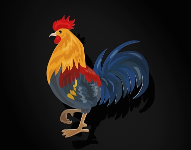 Carto Chicken Silhouette Decoration 3d model