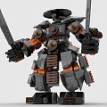 Lego LEGO Toy Blocks Mecha Japanese Warrior Samurai Gundam Robot 3d model