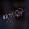 Heavy Sniper Rifle With Tripod Mount Green Illuminated Parts And Scope