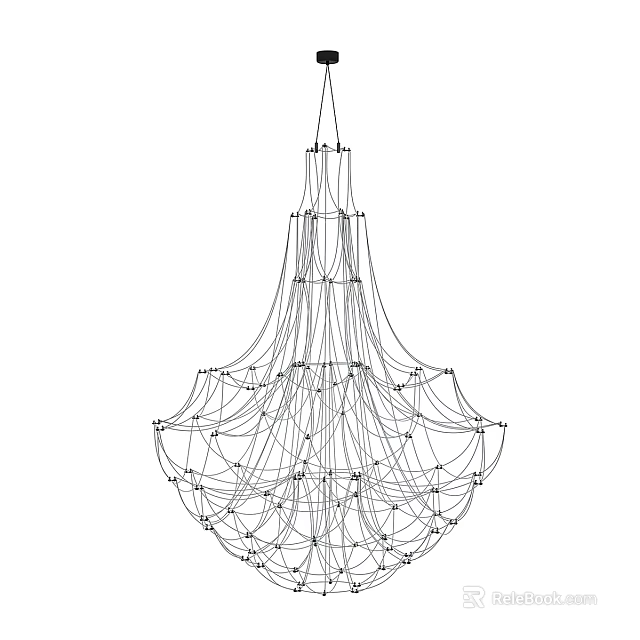 Modern Abstract Chandelier With Intricate Wire Frame Design For Interior Decoration 3d model 