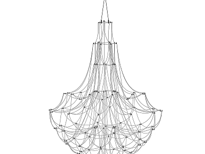 Modern Abstract Chandelier With Intricate Wire Frame Design For Interior Decoration 3d model