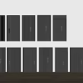 Various Modern Black Security Doors With Different Panel Designs And Handles 3d model
