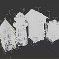 Various Medieval Wooden Towers With Different Roofs Windows And Stairs Design