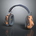 Orange And Gray Over Ear Headphones With Ergonomic Design Adjustable Headband And Cushioned Ear Cups