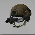 Military Camouflage Pattern Protective Helmet With Binoculars Attachment And Tactical Design