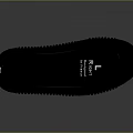 Black Flat Shoe With Textured Design And Striped Sole Featuring Small Logo 3d model