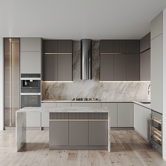 Light Luxury Cabinet Open Kitchen 3d model