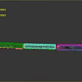 Detailed Train Model With Multiple Blue Yellow Gray Carriages And Shiny Surface Design