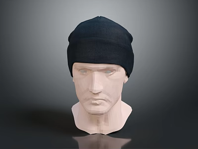 Stylish Black Knitted Beanie Warm Winter Fashion Accessory For Daily Wear 3d model