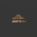Traditional Rustic Wooden House With Thatched Roof And Log Structure Design