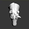 Silver Unicorn Head Sculpture With Metallic Shiny Surface Modern Decorative Art Piece