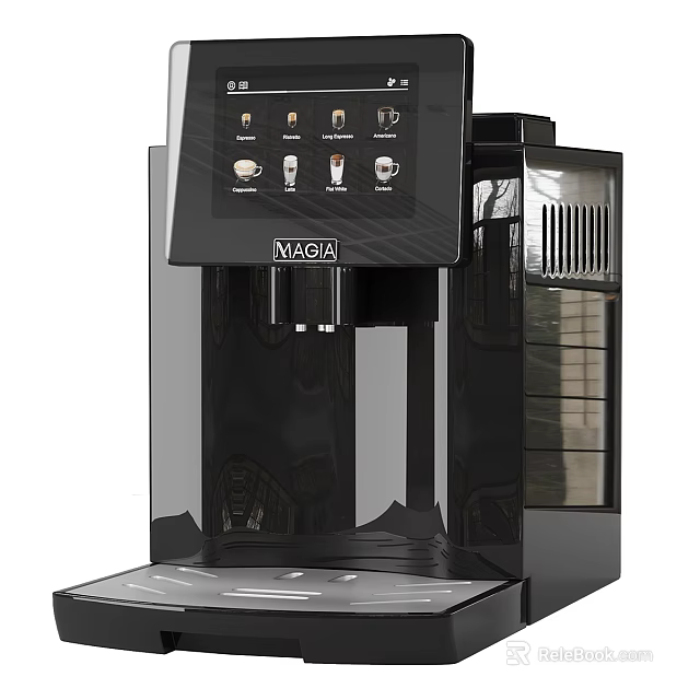 MAQVA Black Automatic Coffee Machine With Modern Touch Screen And Buttons 3d model 