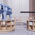 Modern Bookshelf Low Bookshelf 3d model