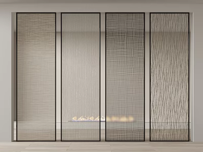Modern Interior Partition Designs With Woven Texture Transparent Glass Grid And Wavy Patterns 3d model