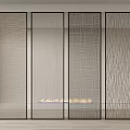 Modern Interior Partition Designs With Woven Texture Transparent Glass Grid And Wavy Patterns 3d model