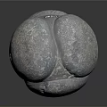 Artistic Stone Sculpture Carving With Spherical Shape And Textured Surface 3d model