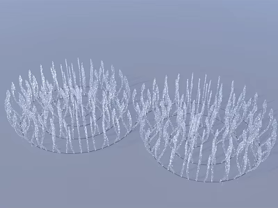Two Transparent Round Garden Ornaments With Mesh Structure And Spike Design 3d model