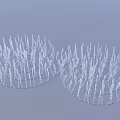Two Transparent Round Garden Ornaments With Mesh Structure And Spike Design