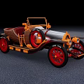 Vintage 1920 Ford Convertible With Wooden Body Red Wheels Classic Design