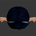Cute 3D Cartoon Character With Blue Hair White Striped Outfit And Number 10