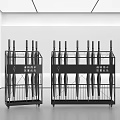 Public Facility Shared Umbrellas Storage With Metal Racks And Display Stand