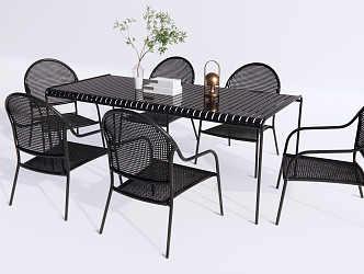 Modern Outdoor Table and Chair Outdoor Iron Leisure Table and Chair Outdoor Dining Table and Chair Outdoor Chair 3d model