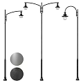 Classic Outdoor Lights With Curved And Straight Poles For Garden And Pathway Use