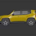 Yellow Small SUV With Modern Design Dark Roof And Alloy Wheels On Dark Background