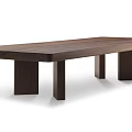 Modern Walnut Wooden Coffee Table With Simple Design And Four Legs 3d model