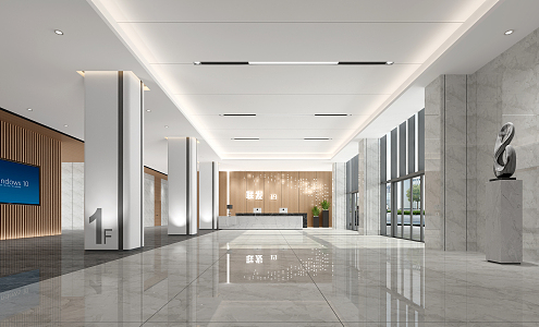 Modern Hall Office Hall 3d model