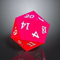 Red Polyhedral Commercial Equipment Dice With Numbered Faces For Business And Gaming Events