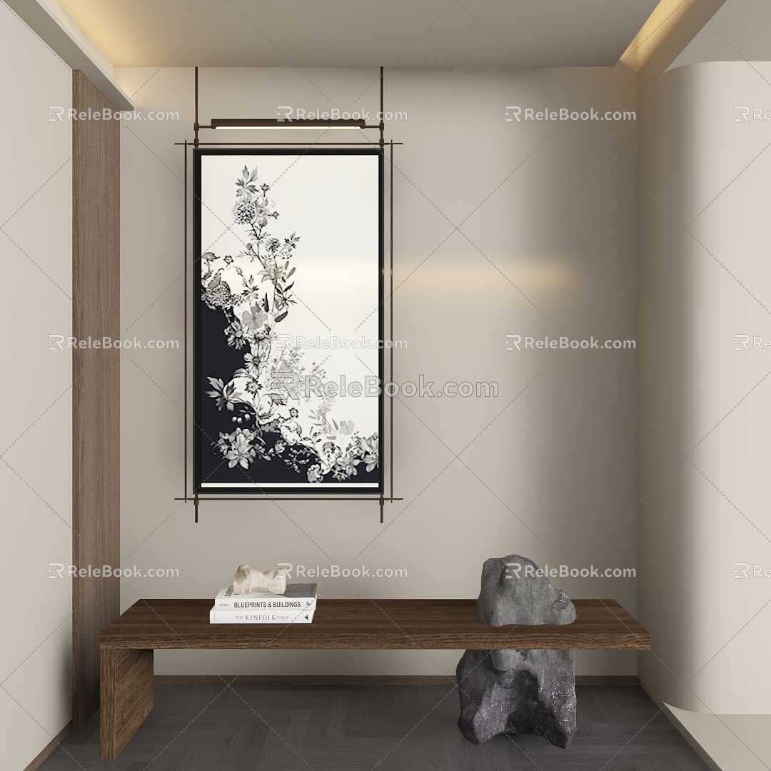 New Chinese abstract decorative painting 3d model