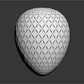 Modern Architectural White Spherical Sculpture With Diamond Hollow Pattern Design