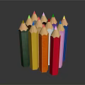 Vibrant Assorted Colored Pencils With Sharpened Tips Standing On Dark Background